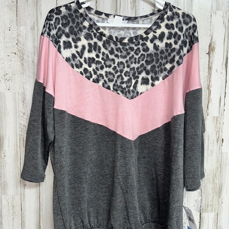 2X Grey Leopard Top