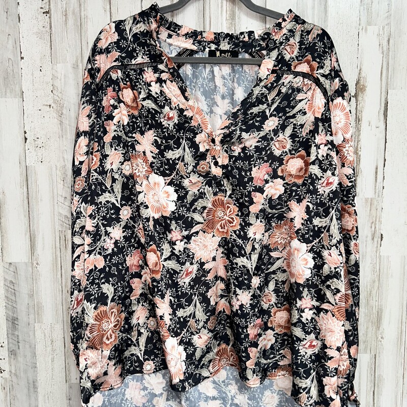 2X Grey Floral Button Up