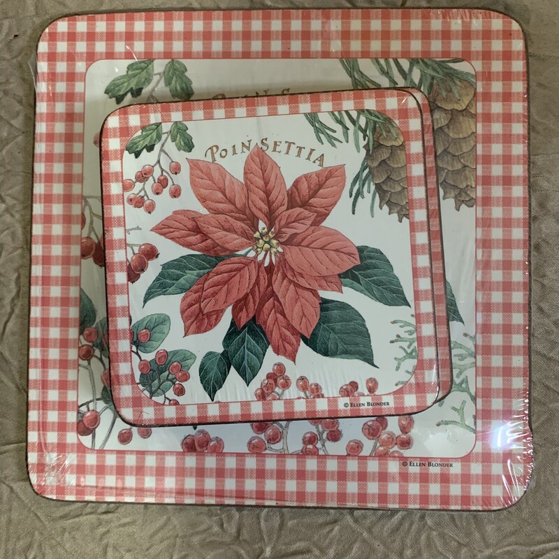 Poinsettia Coaster Set