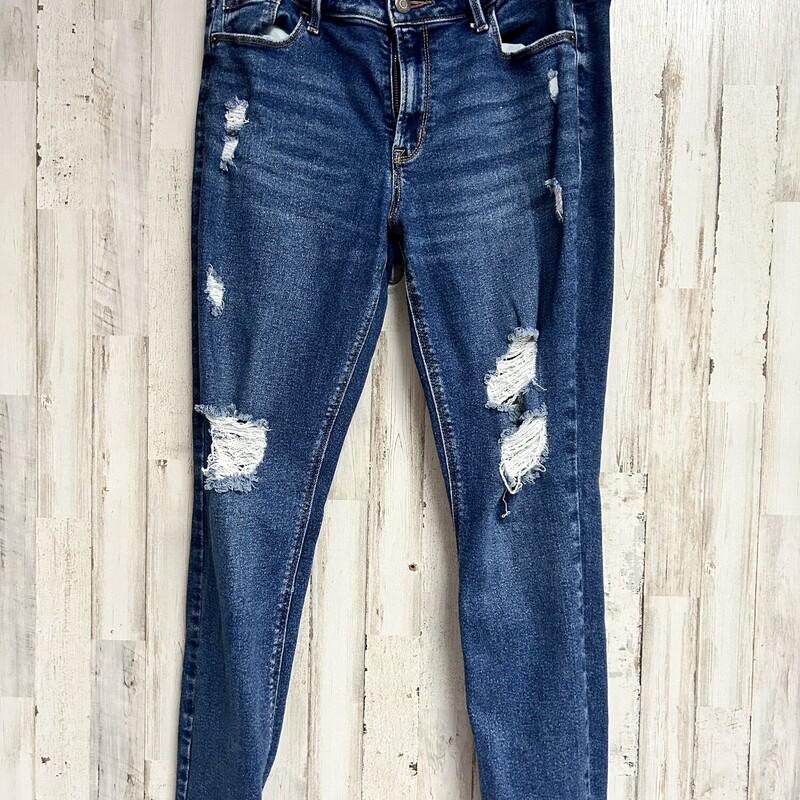 Sz10 Ripped Skinny Jeans, Blue, Size: Ladies L