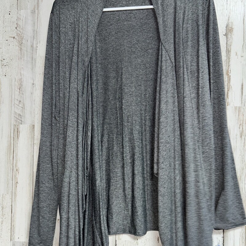 L Grey Ruffle Cardigan