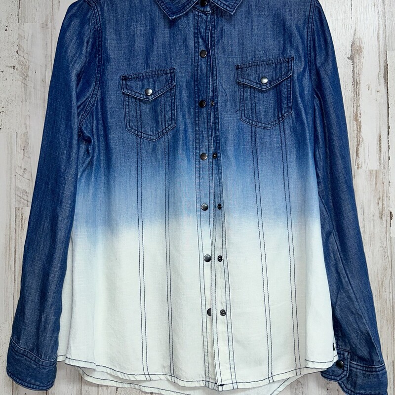 M Denim Ombre Button Up, Blue, Size: Ladies M