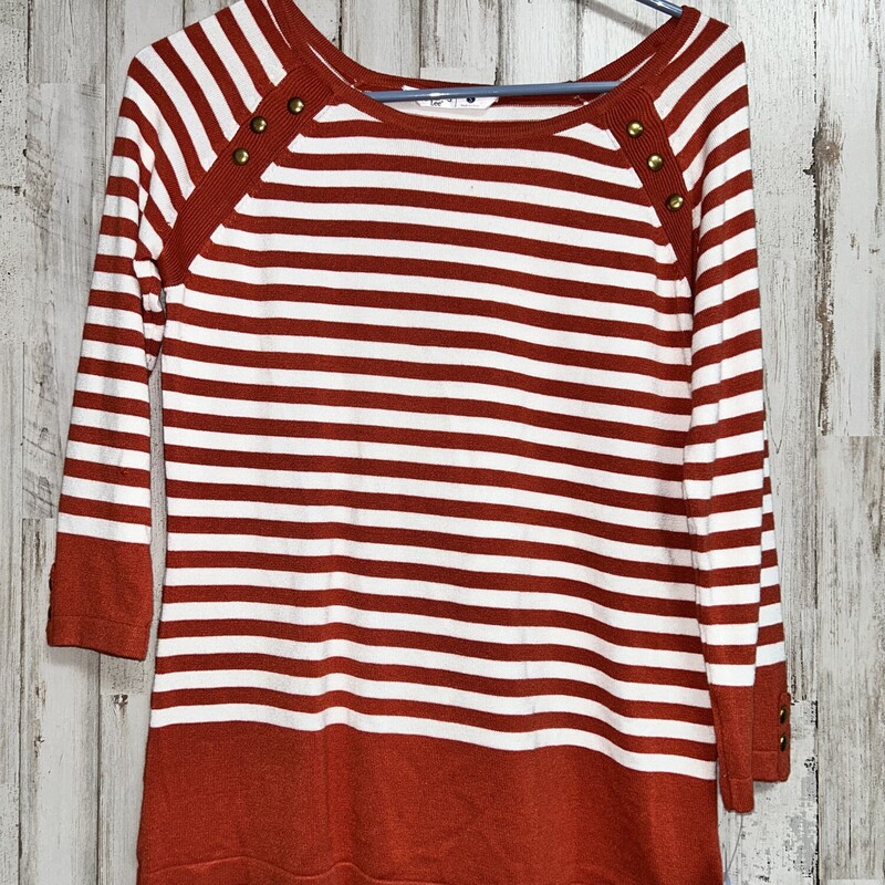 S Rust Stripe Knit Top