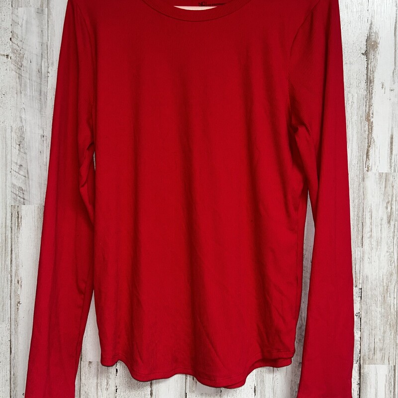 XL Red Ribbed Longsleeve, Red, Size: Ladies XL