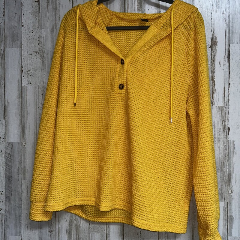 XL Yellow Knit Hoodie