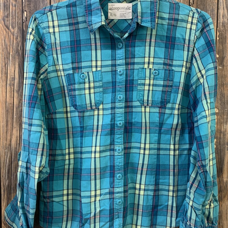 Blue Check Aeropostale Shirt, Size: XL