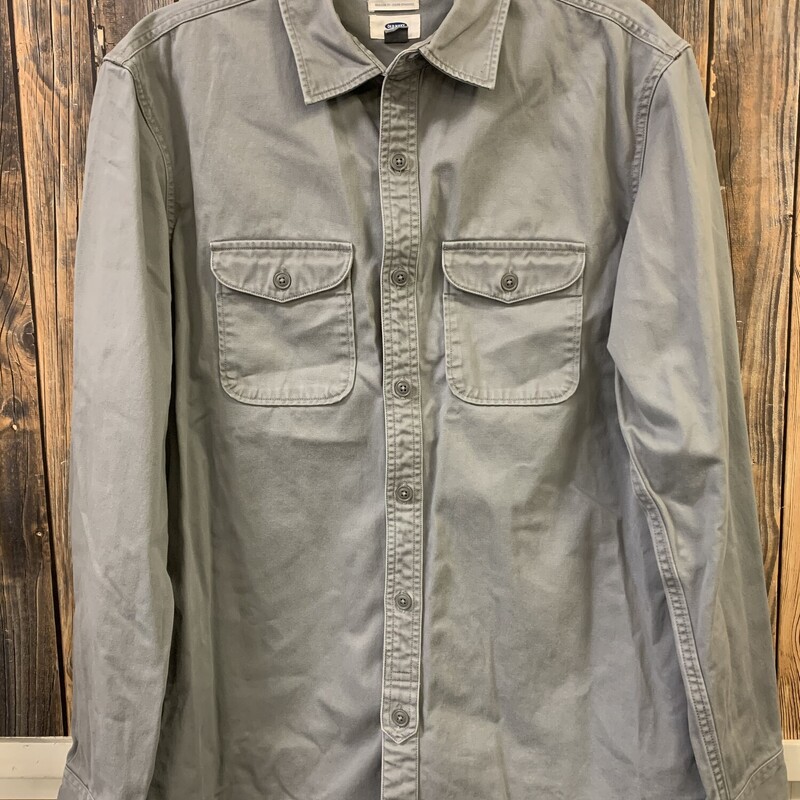 Thick Gray Button Up, Size: L, Old Navy