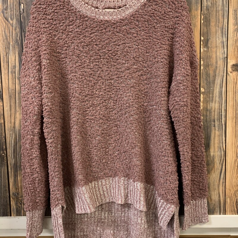 Fuzzy Pink White Sweater, Size: S