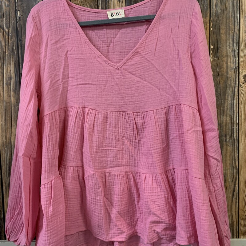 Pink Ruffle Shirt, Size: M