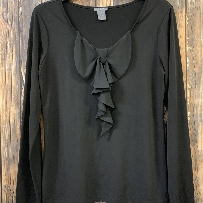 Black Bow Front Shirt, Size: M