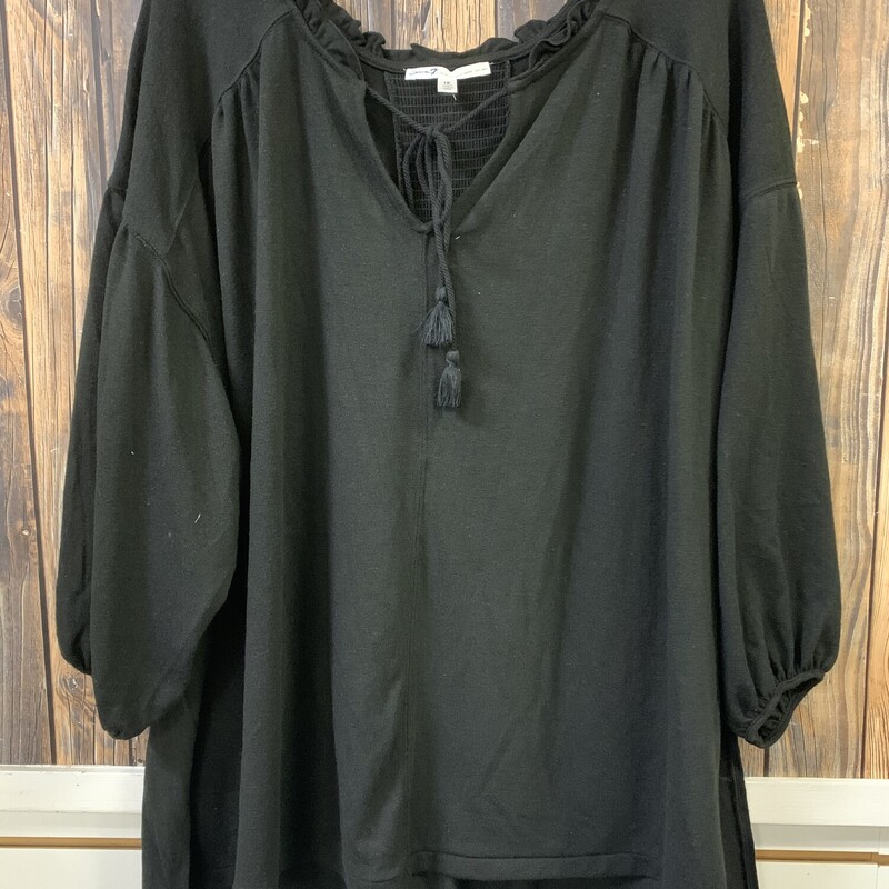 Black Tassle Front Shirt, Size: 1XL