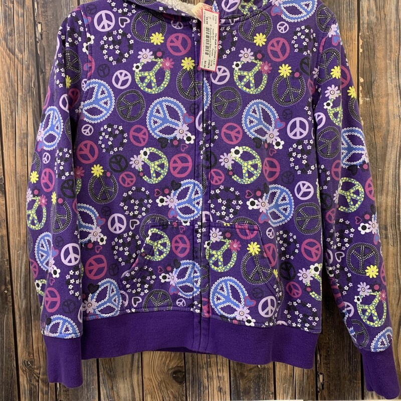 Purple-Peace Sign Jacket, Purple, Size: 14-16