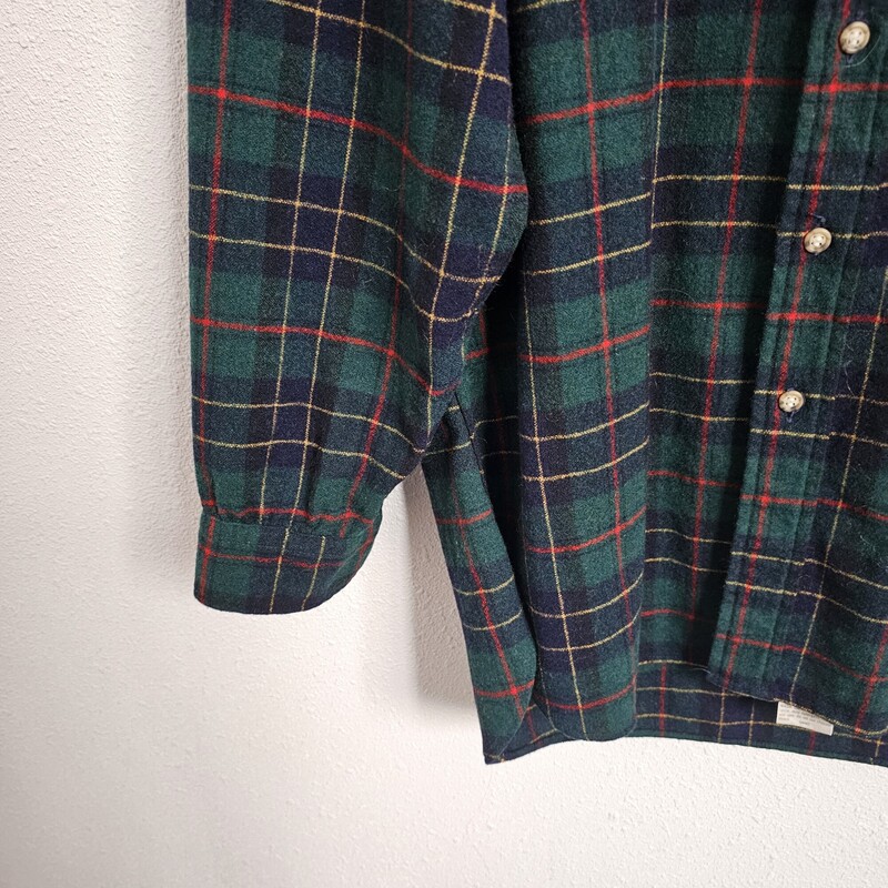 Pendleton Plaid Wool, NvyGrn, Size: Med