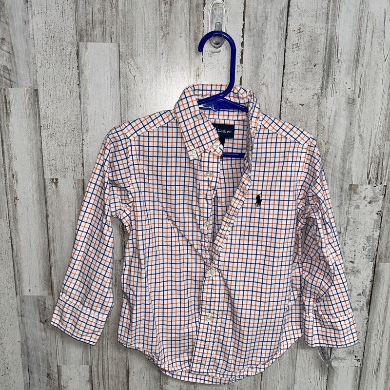 2T Orange/Blue Button Up