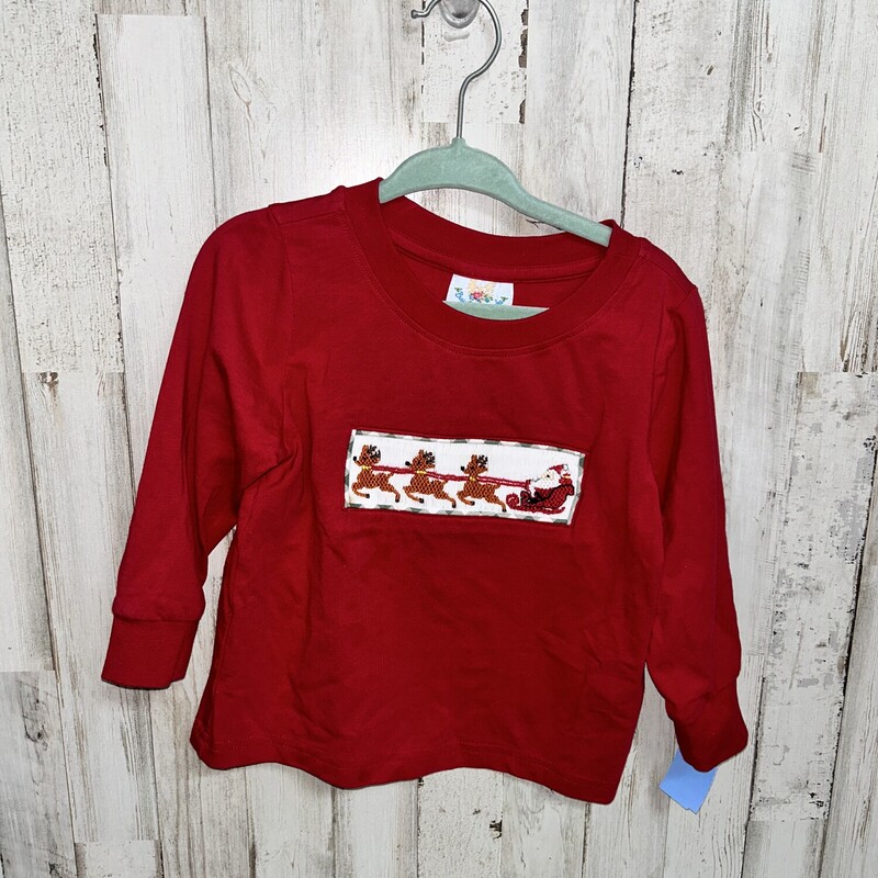 18M Santa Smocked Top