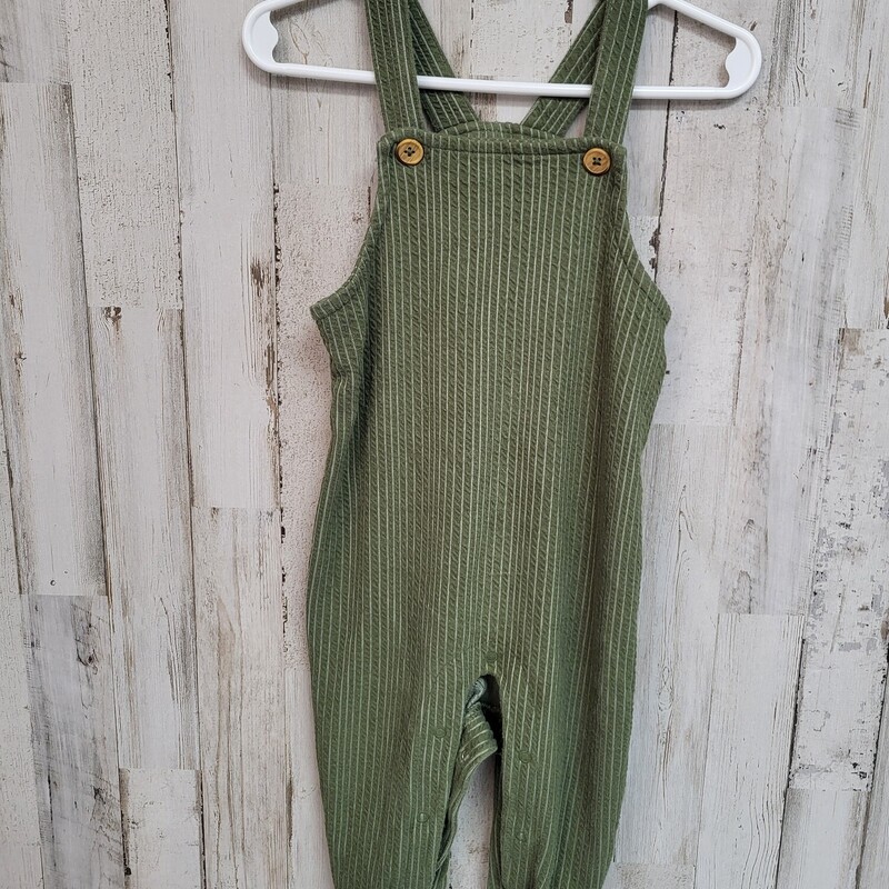 12M Olive Textured Romper, Green, Size: Boy 12-24m