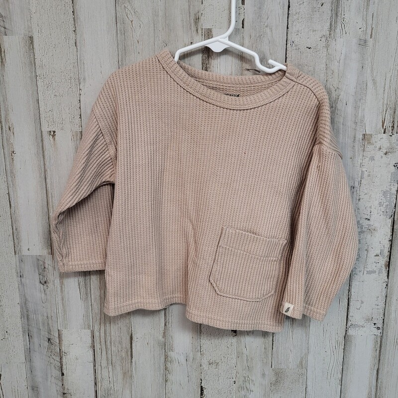 2T Tan Waffle Knit Top