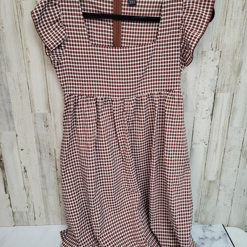 XS Brown Plaid Dress, Brown, Size: Ladies XS