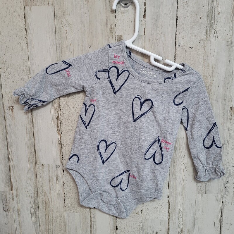 3M Grey Heart Onesie