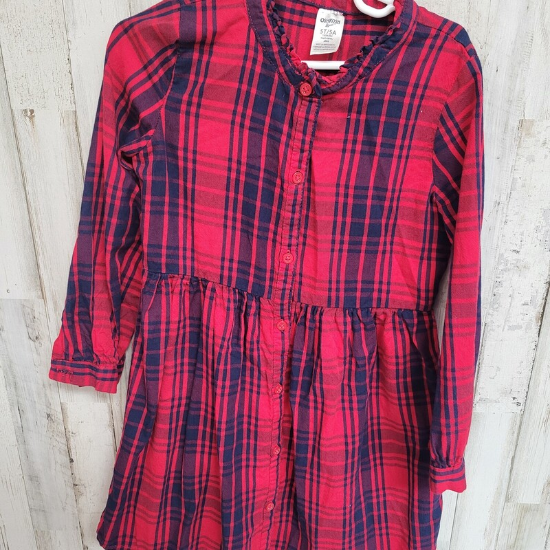 5T Red Plaid Dress