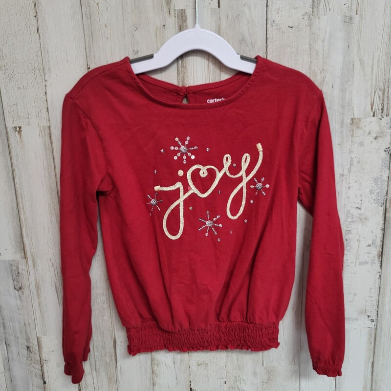 6 Red Joy Sequin Top