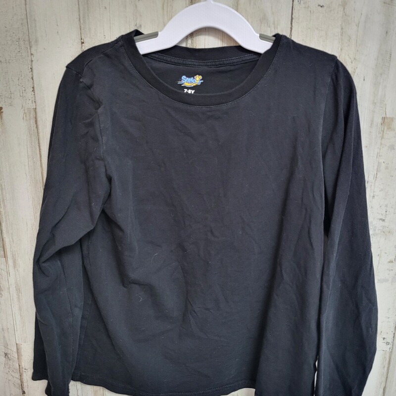 7/8 Black Cotton Tee