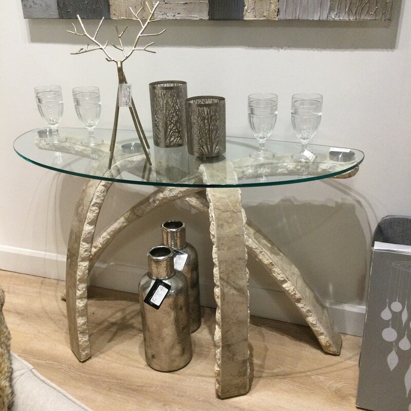 Glass Top Console Table