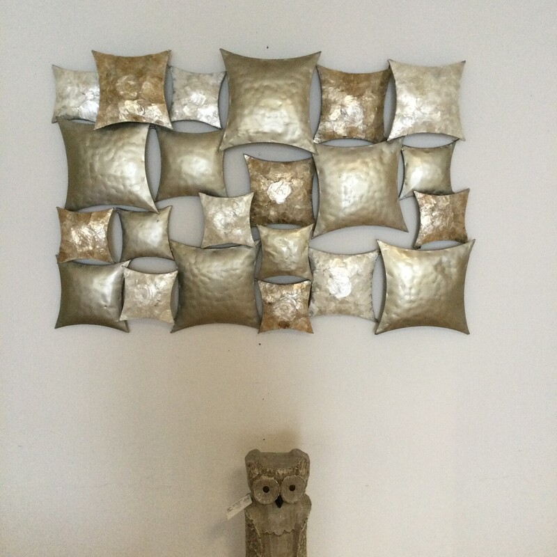 Metal Wall Art, Gold/Cream 36X23