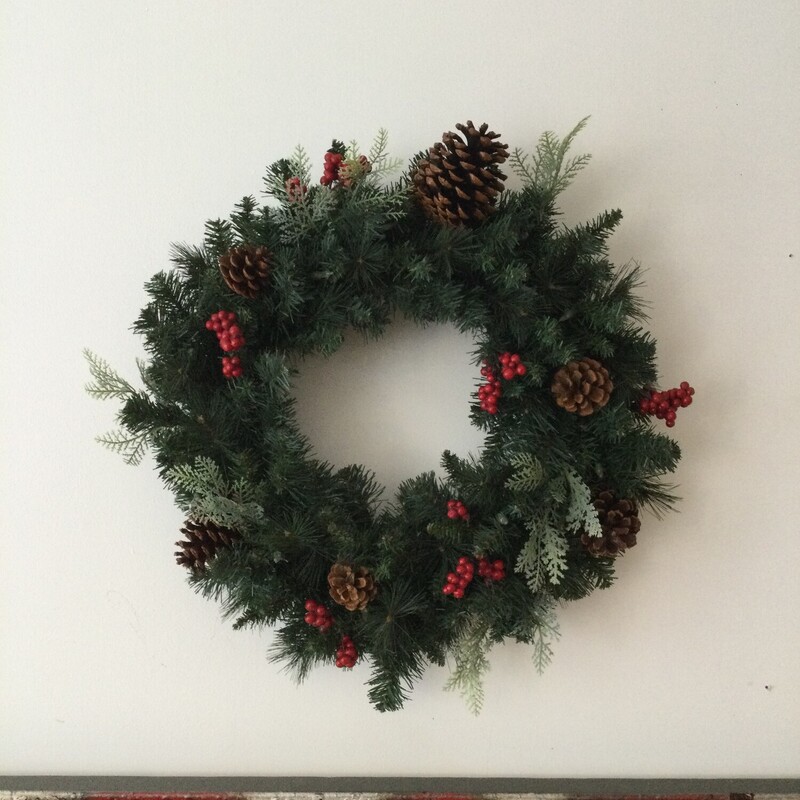 Battery Op Xmas Wreath, Green