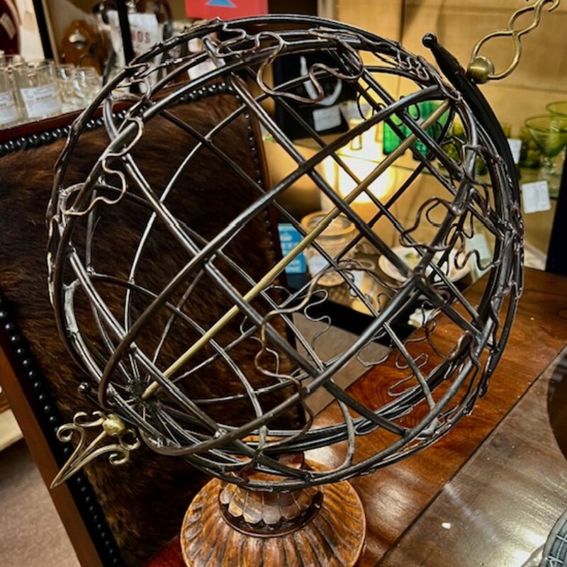 Wood Base Open Globe