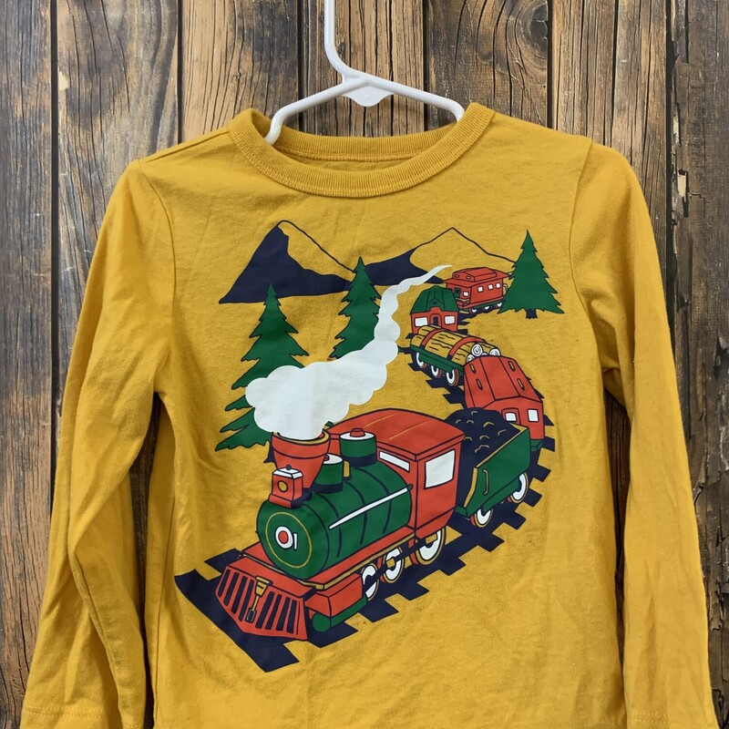 Yellow Christmas Train Shirt, Size: 2T