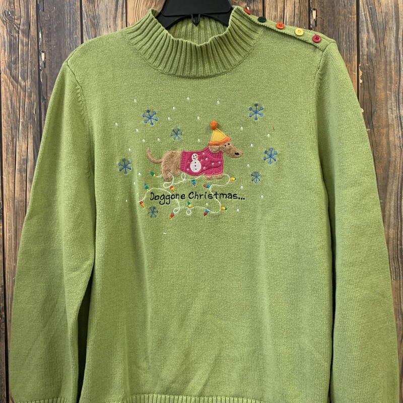 Green Christmas Dog Sweater, Size: L