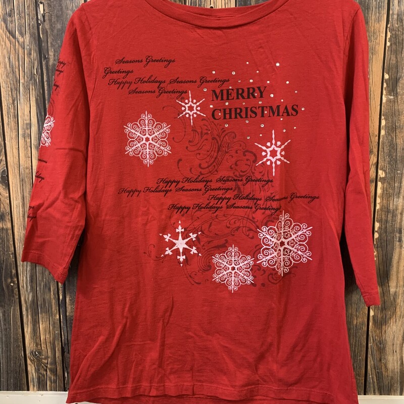 Red Merry Christmas Shirt, Size: L