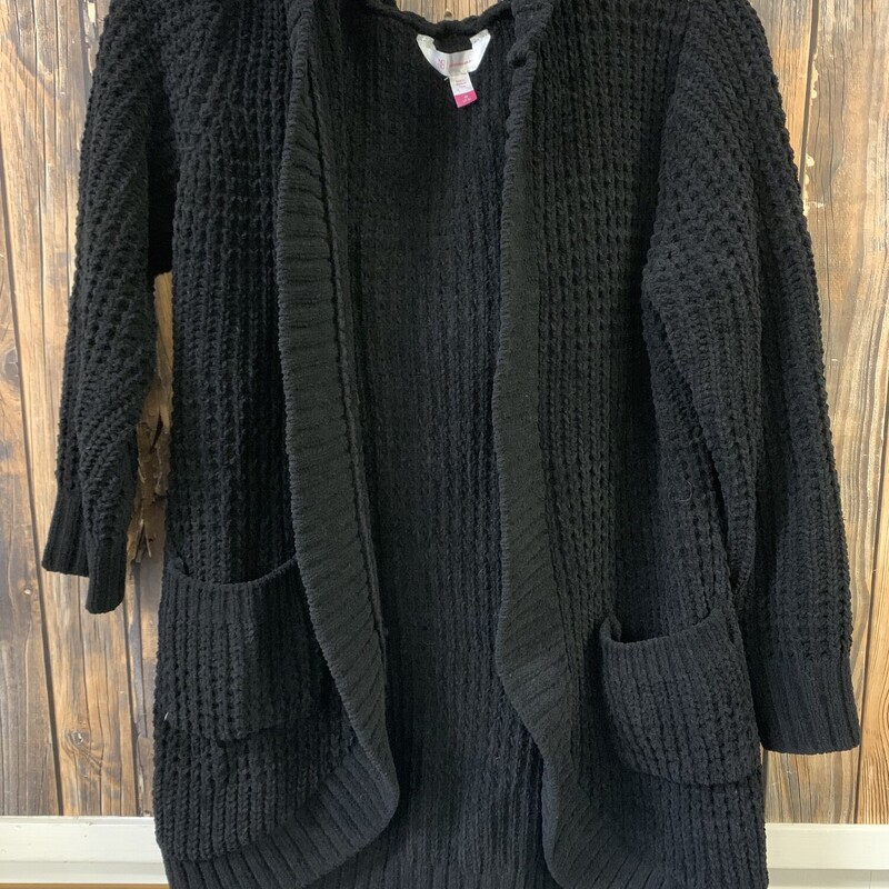 Black Fuzzy Cardigan W Ho, Size: M