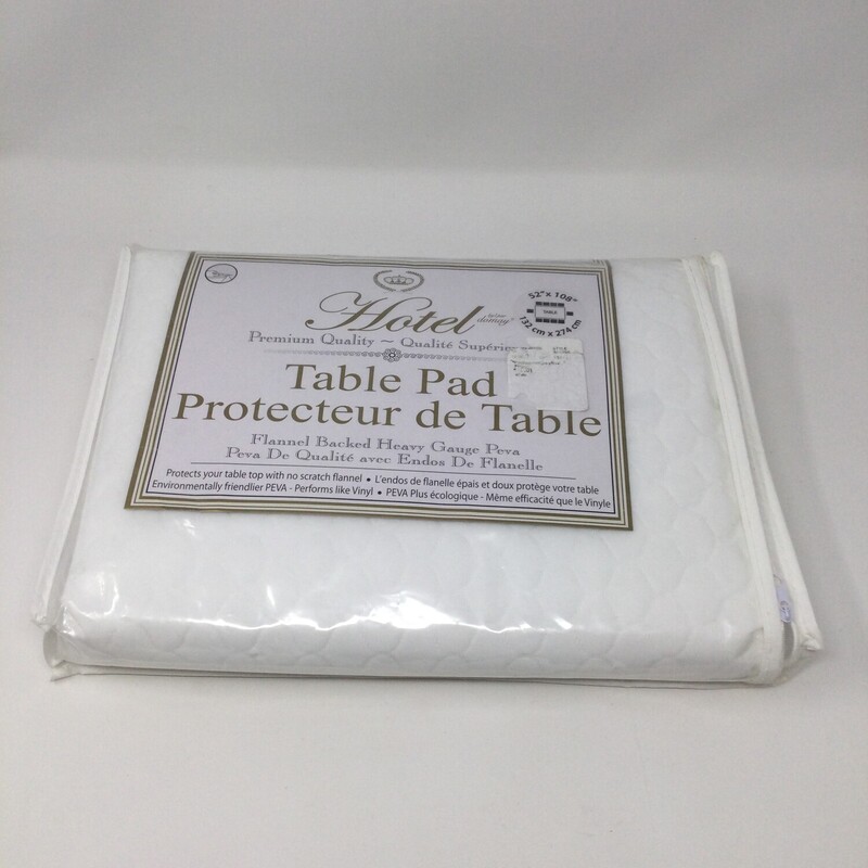 Table Protector,
White,
Size: 52 X 108 In