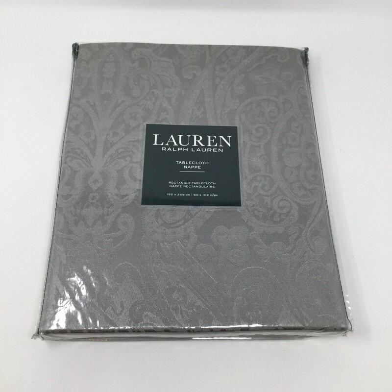 Raulph Lauren New Table Cloth,
Silver,
Size: 60 X 102 In