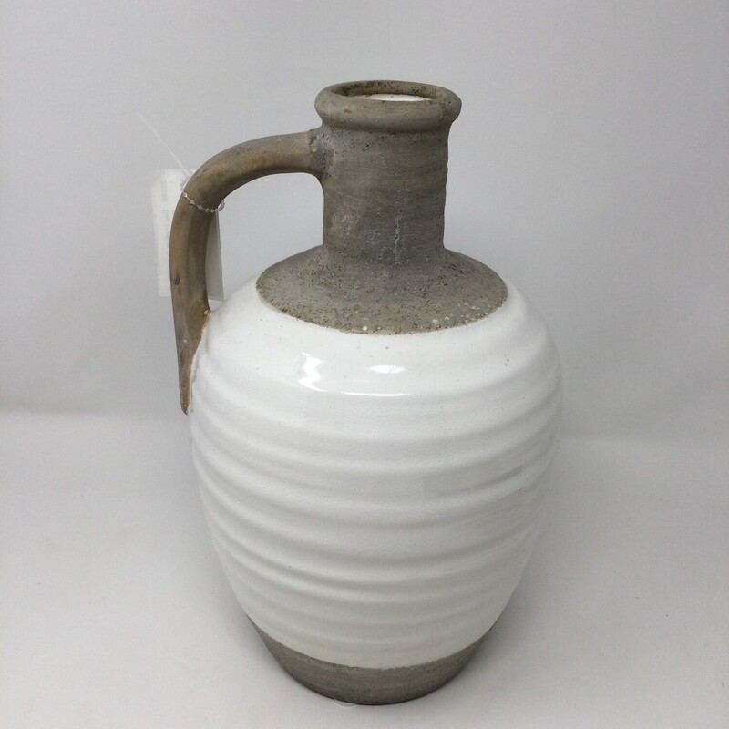 Decorative Jug, Stone/cr, Size: 12in