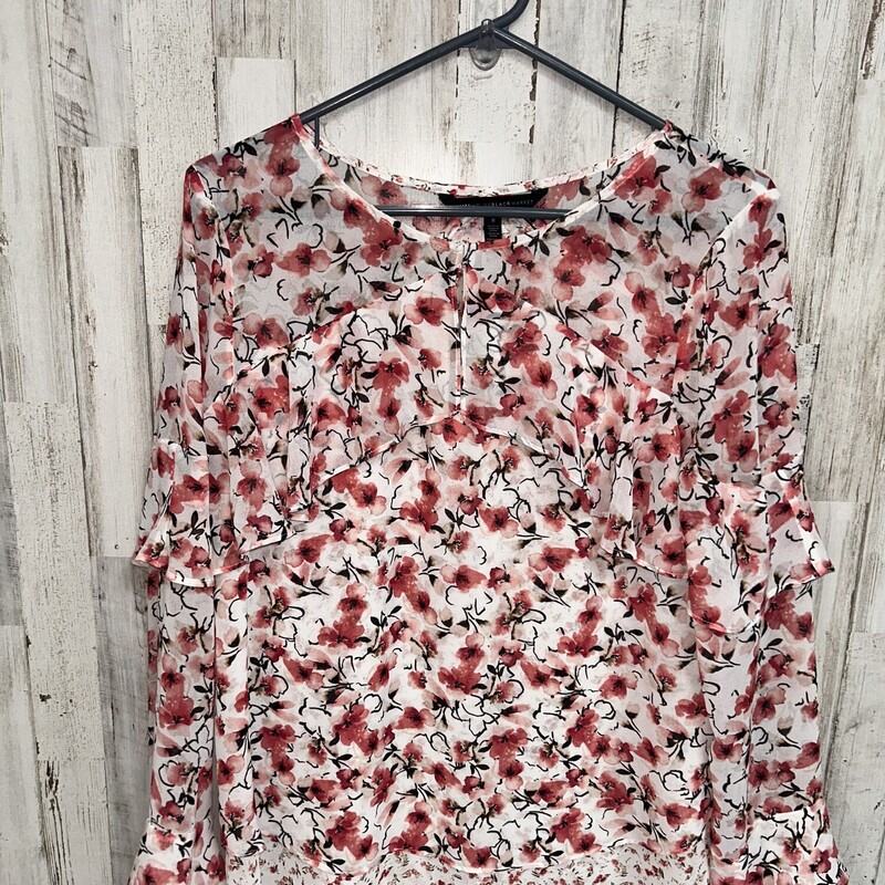 Sz8 White Floral Sheer To