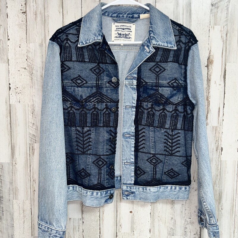 M Black Lace Denim Jacket