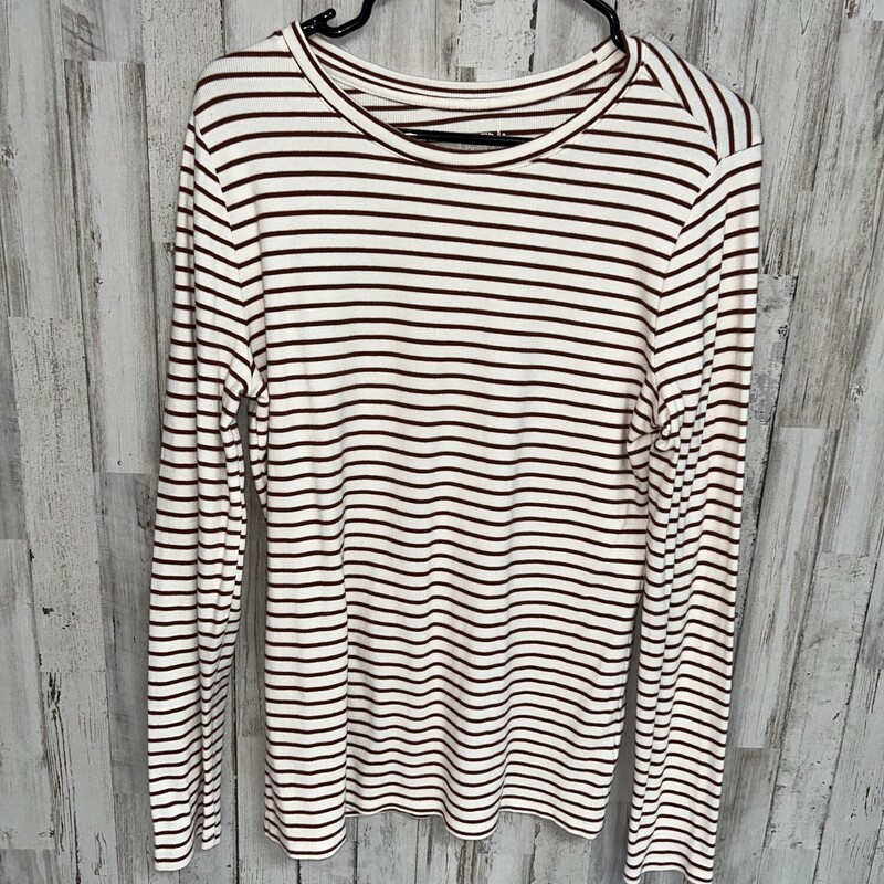 L Rust Striped Top