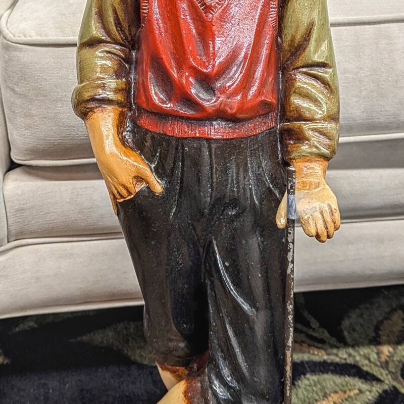 Vintage Golfer Statue
Red, Green, Brown, Black
Size: 12x29H