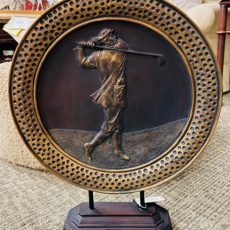 Golfer Plate On Stand