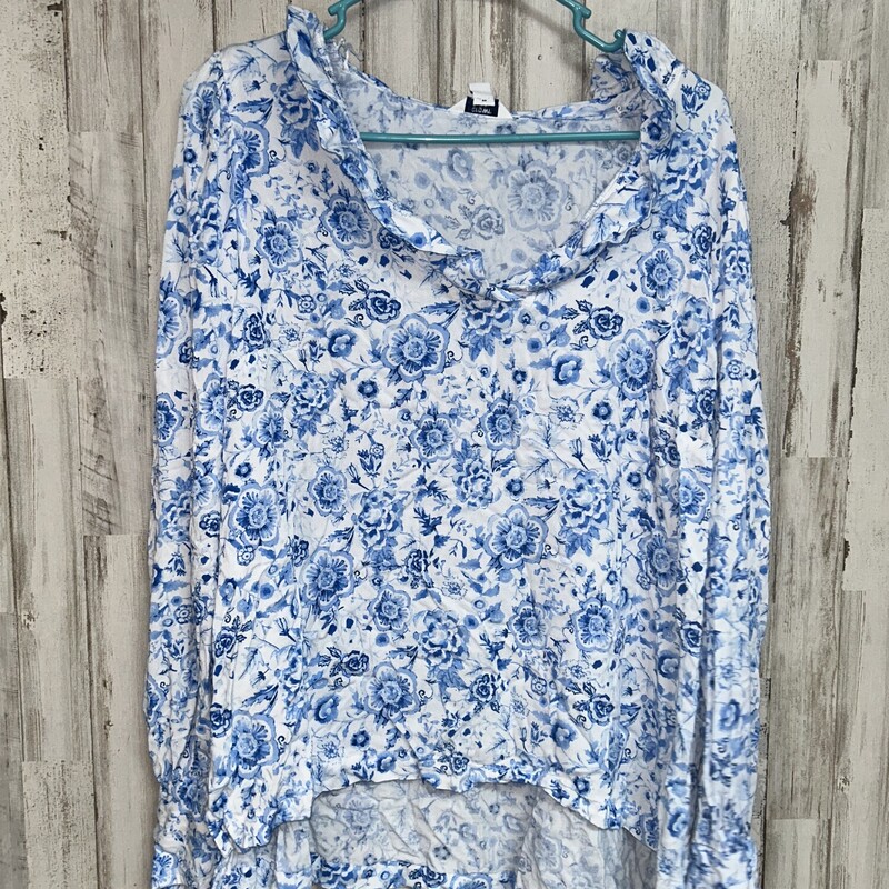 XL Blue Floral Top, Blue, Size: Ladies XL