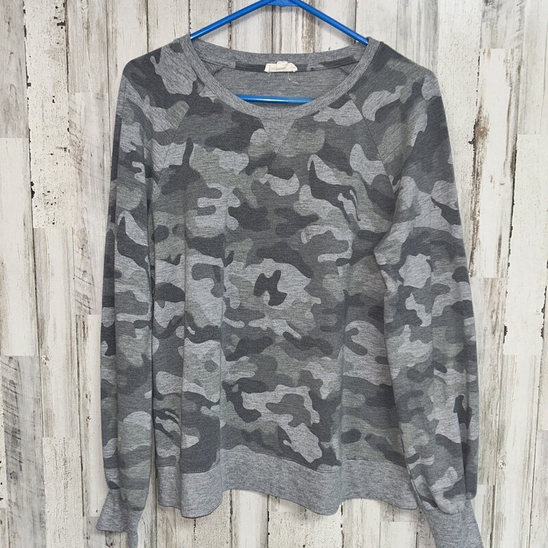 L Grey Camo Sweatshirt, Grey, Size: Ladies L