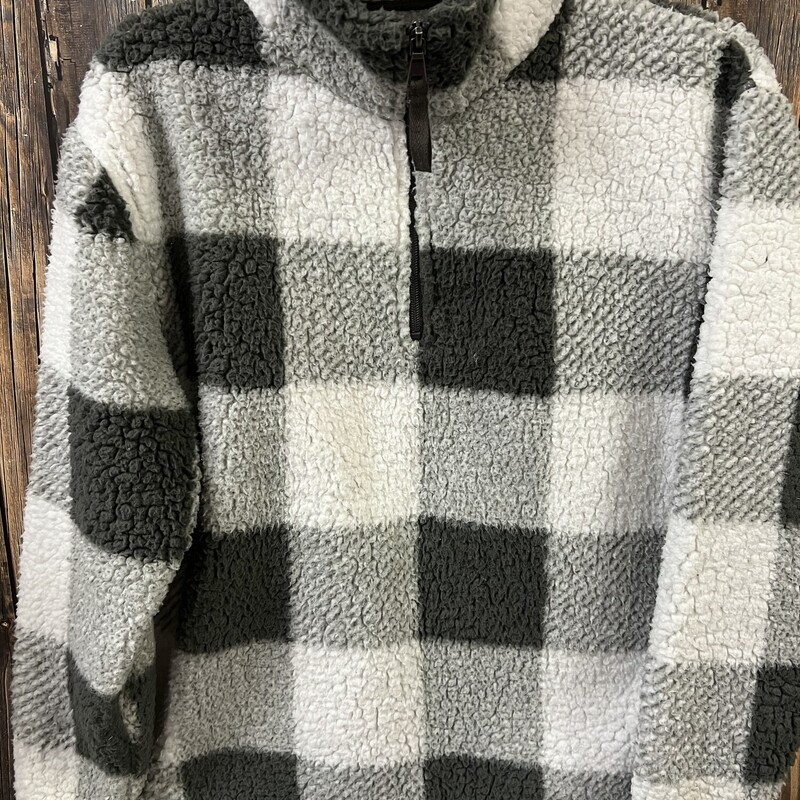 Gray/white Check 3/4 Zip