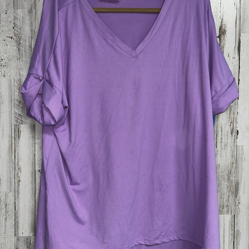 XL Lilac Cuff Sleeve Top, Purple, Size: Ladies XL