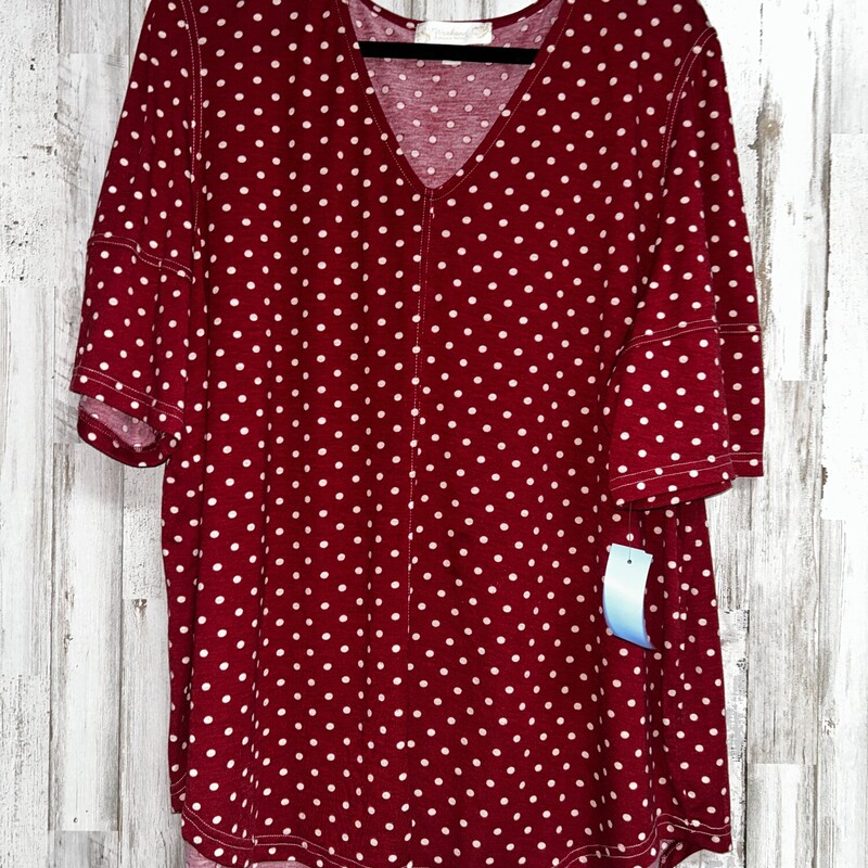 2X Red Polka Dot Top