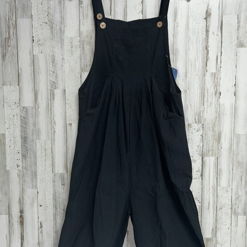 XL Black Button Overall