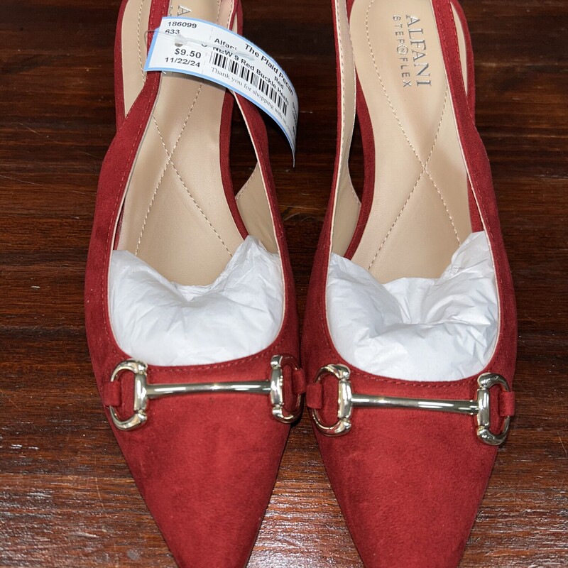 NEW 9 Red Buckle Heels