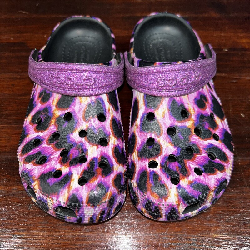 12 Pink Leopard Crocs